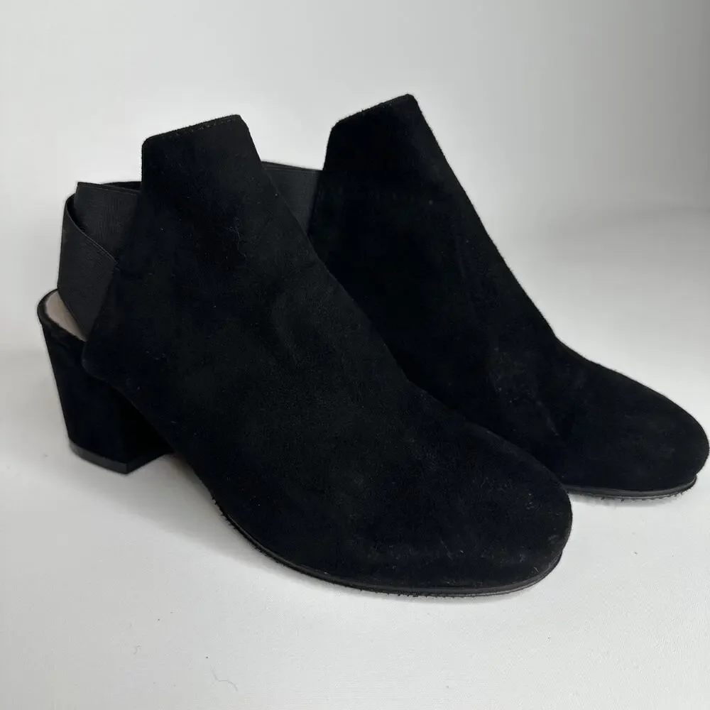 Boucherel Womens Size 6.5 EU 37 Black Suede Slingback Kitten Heels Pumps Shoe